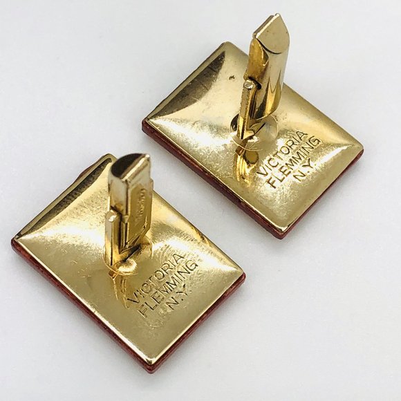 Victoria Flemming N.Y. Enamel Porcelain Cufflinks - Picture 4 of 9